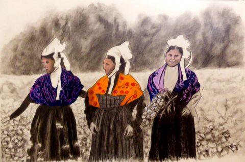Peinture de Jean-Alexandre : Dans les champs de blé noir
