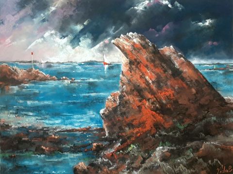 Peinture de Vidal : Côte St Malo.