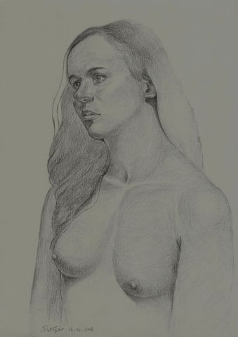 Peinture de Patmor : Femme aux seins nus