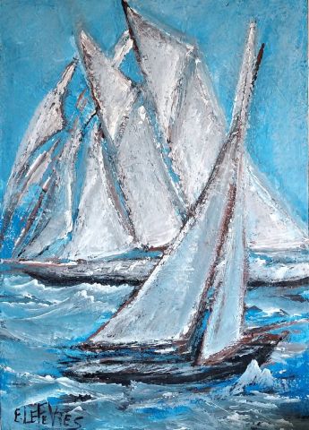 Peinture de Edwige lefevre : ELEGANCE MARINE