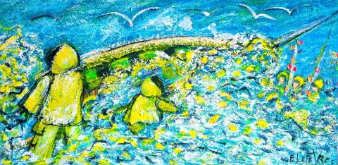 Peinture de Edwige lefevre : PECHE AUX FILETS