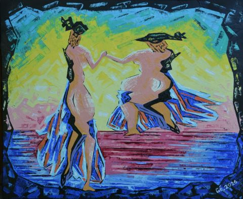 Peinture by Gerard SERVAIS : les danseuses