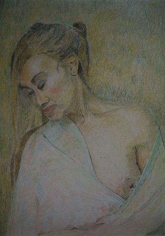 Peinture de Patmor : Femme au sein découvert