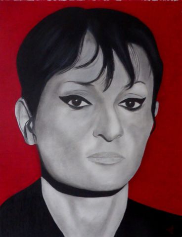 Peinture de Jean-Alexandre : La longue dame brune