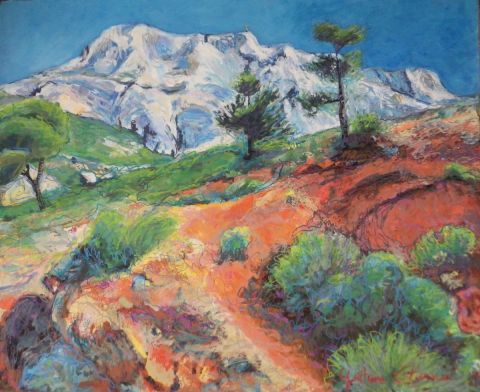 Peinture de ETIENNE Gaetane : Sainte Victoire aux terres rouges
