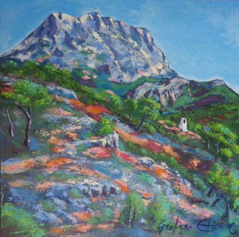 Peinture de ETIENNE Gaetane : Sainte Victoire, sur le motif