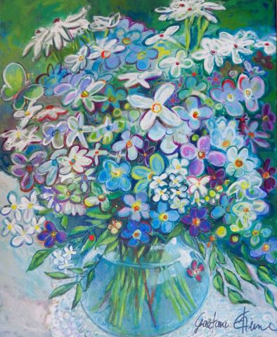 Peinture de ETIENNE Gaetane : Les fleurs bleues