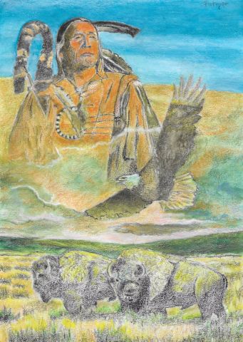 Peinture de Patmor : Indien des grandes plaines
