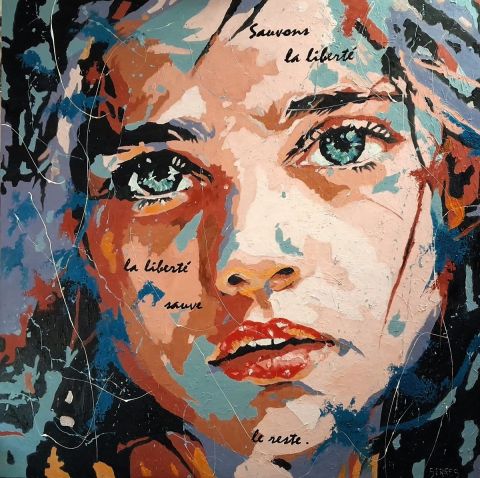 Peinture de FREDERIC SERRES : sauvons la liberté, la liberté sauve le reste