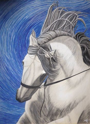 Peinture de Jean-Alexandre : Cheval