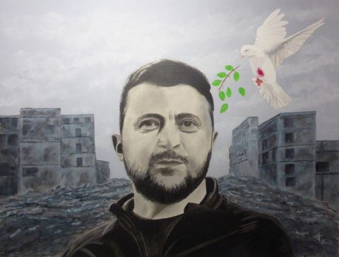Peinture de Jean-Alexandre : Volodymyr Zelenski