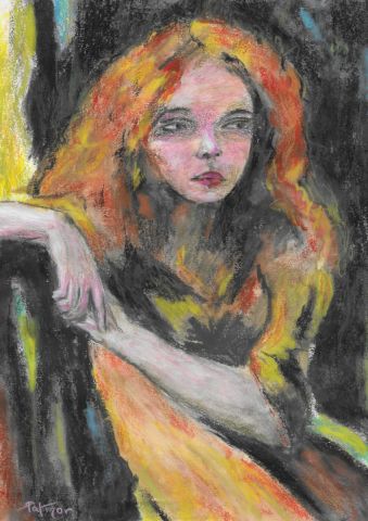 Peinture de Patmor : Jeune fille pensive
