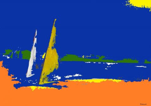 Peinture de Patmor : Voiliers sous le soleil
