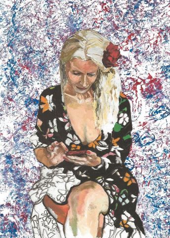 Femme au portable par Patmor