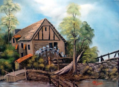 Moulin A Eau Peinture Lepeintre