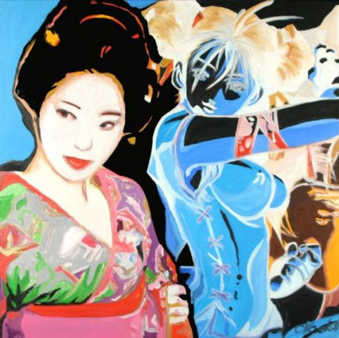 CLOTILDE NADEL - geisha manga bleu