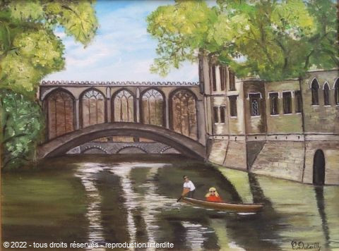 L'artiste Catherine Dutailly - Le pont des soupirs et la rivière Cam (Cambridge)
