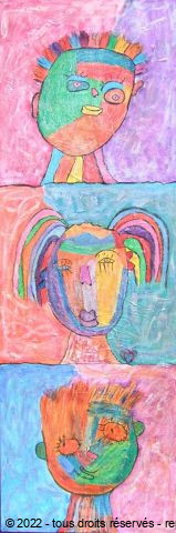 L'artiste carole zilberstein - trois portraits d'enfants