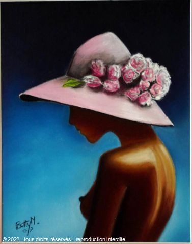 L'artiste BETTY-M peintre - Jeune fille au chapeau
