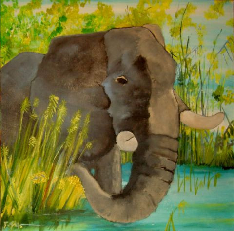 L'artiste Theo Geschwind - Jeune elephant