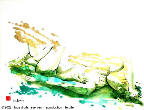 L'artiste Monick Bres  - Au soleil sur l'herbe