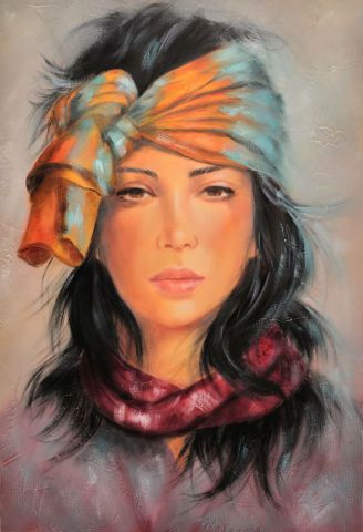 L'artiste MARTINE GREGOIRE - Foulard et turban 