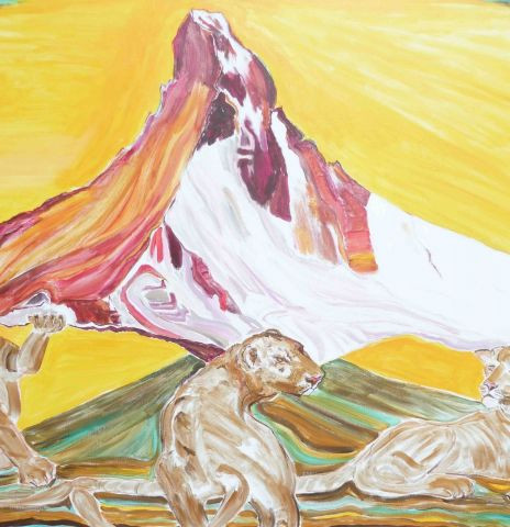 L'artiste Kidist Hailu DEGAFFE - l'ascension du Cervin..détail