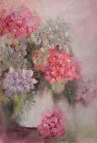 L'artiste MARTINE GREGOIRE - Bouquet d'hortensias 