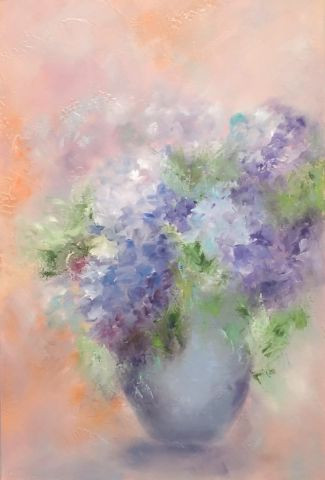 L'artiste MARTINE GREGOIRE - Bouquet d'hortensias bleus