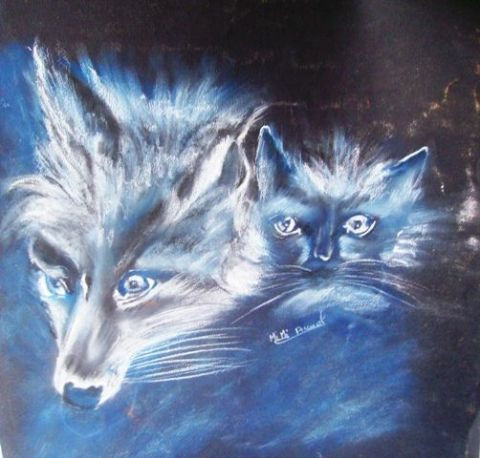 Le Loup Et Chat Mystique Peinture Damedulac