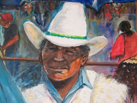 L'artiste marie stricher - CHIAPAS - Homme au chapeau blanc