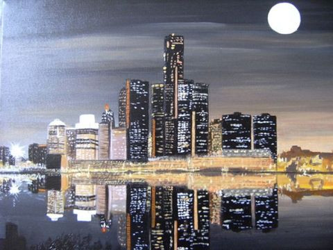 Ville La Nuit Peinture A Brunello