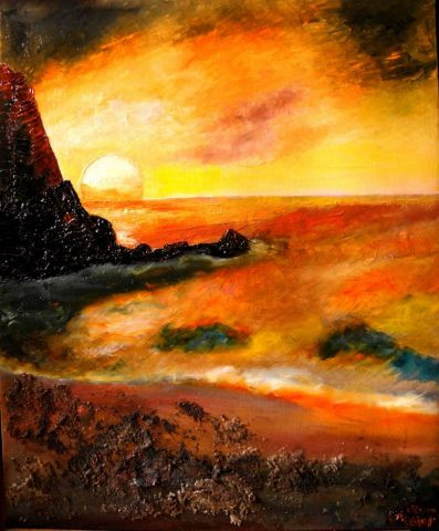 Peinture De Coucher De Soleil Peinture Au Couteau