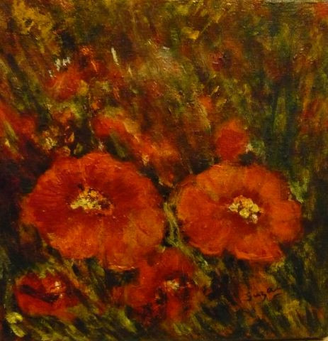 L'artiste Suzanne ACCARIES - Fleurs rouges
